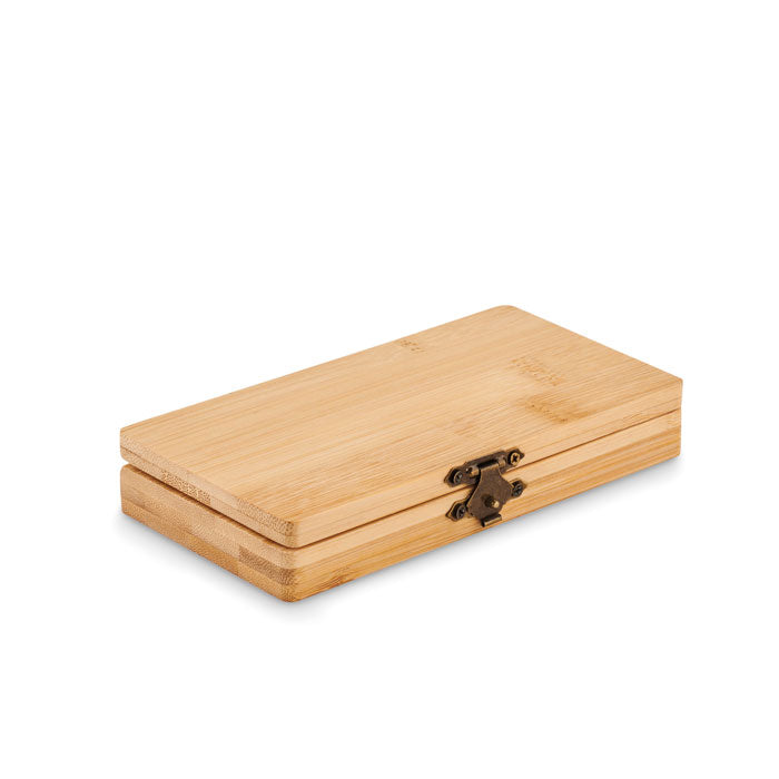 Branded 24 Piece Precision Tool Set in Bamboo Case without branding