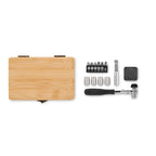 Branded 13 Piece Tool Set in Bamboo Case without branding