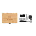 Branded 13 Piece Tool Set in Bamboo Case