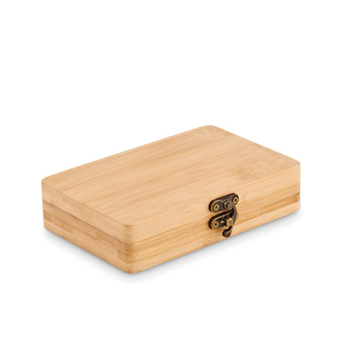 Branded 13 Piece Tool Set in Bamboo Case without branding