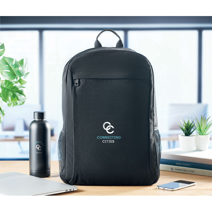Branded 15 Inch Laptop Backpack in use