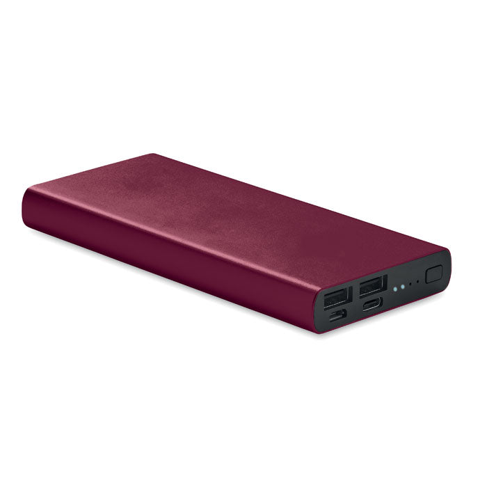 Branded Recycled Aluminium Power Bank 10000mAh in Red