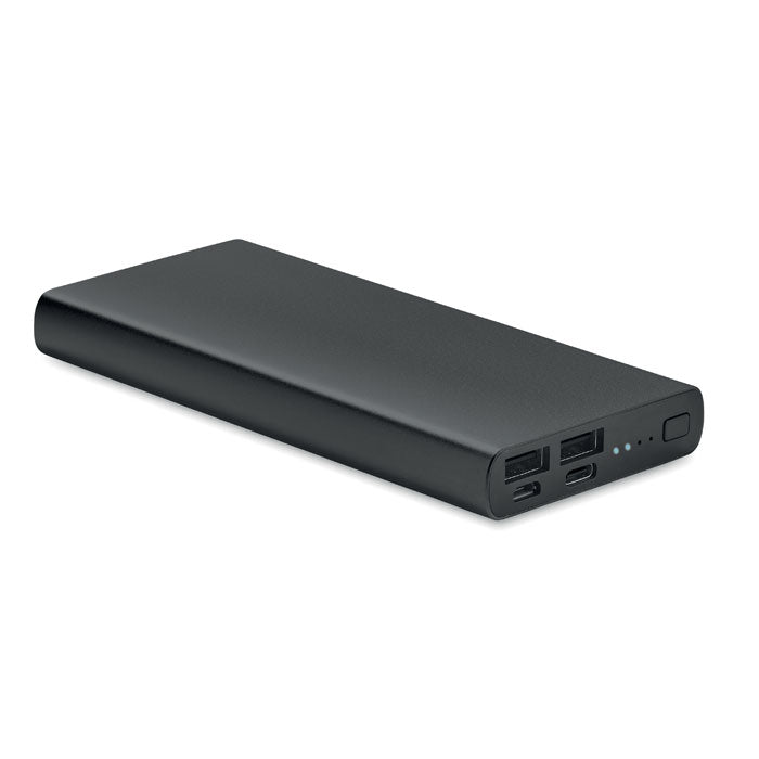 Branded Recycled Aluminium Power Bank 10000mAh in Black