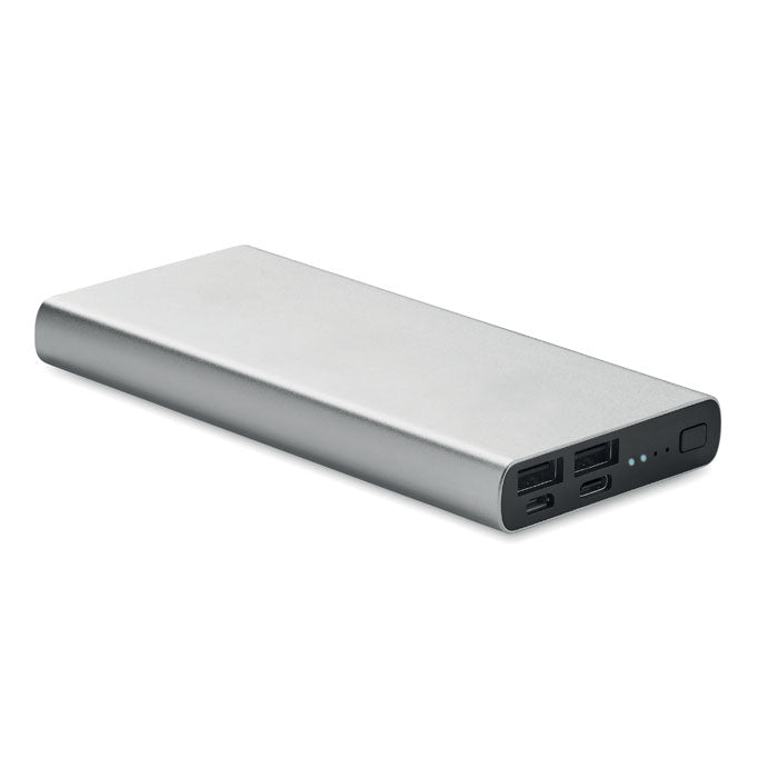 Branded Recycled Aluminium Power Bank 10000mAh in Silver