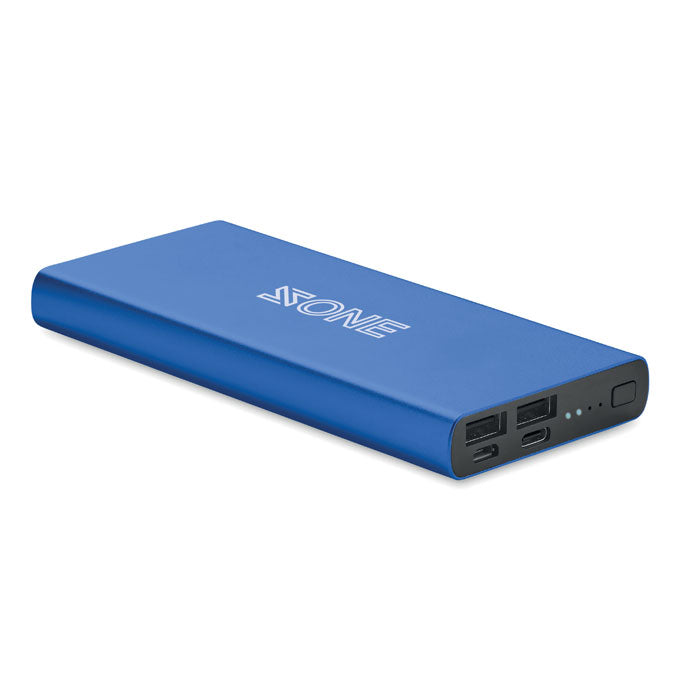 Branded Recycled Aluminium Power Bank 10000mAh in Blue