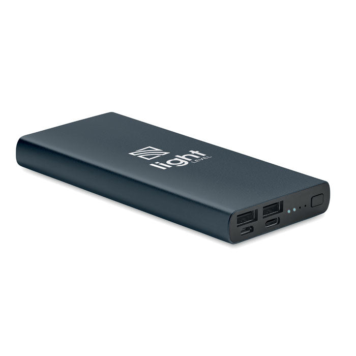 Branded Recycled Aluminium Power Bank 10000mAh in Blue