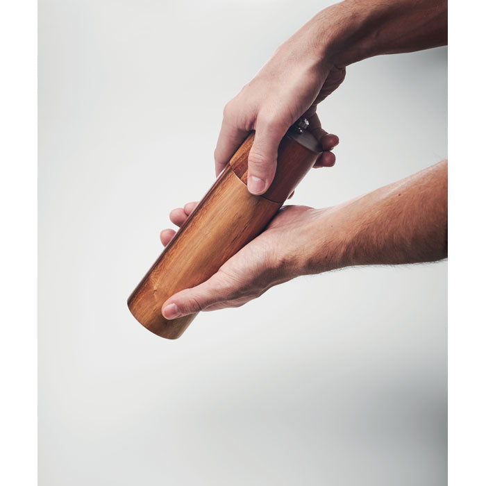 Branded Acacia Wood Pepper Grinder without branding