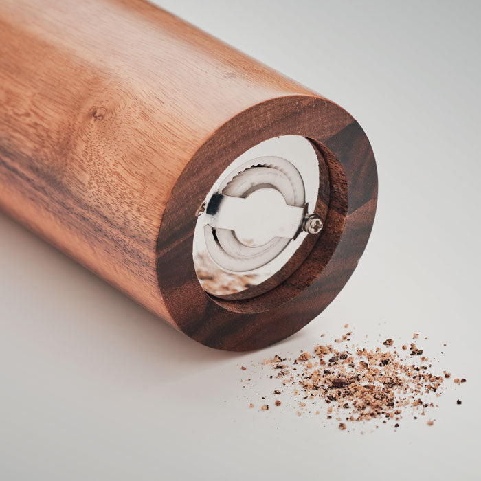 Branded Acacia Wood Pepper Grinder without branding