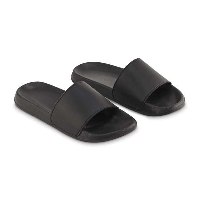 Branded Anti-Slip EVA Beach Sliders in Black