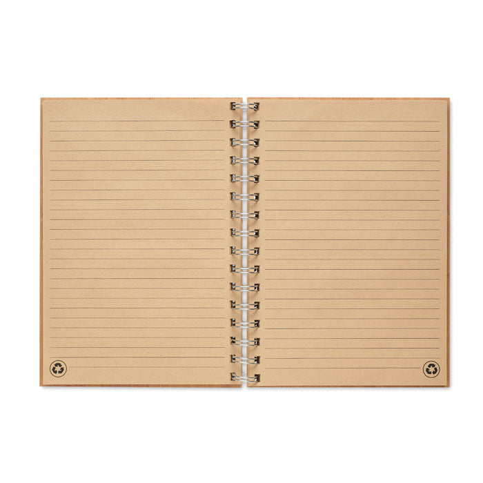 Branded A5 Ring Bound Bamboo Cover Notebook without branding