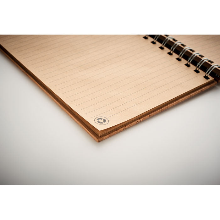 Branded A5 Ring Bound Bamboo Cover Notebook without branding