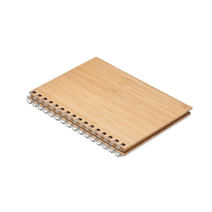 Branded A5 Ring Bound Bamboo Cover Notebook