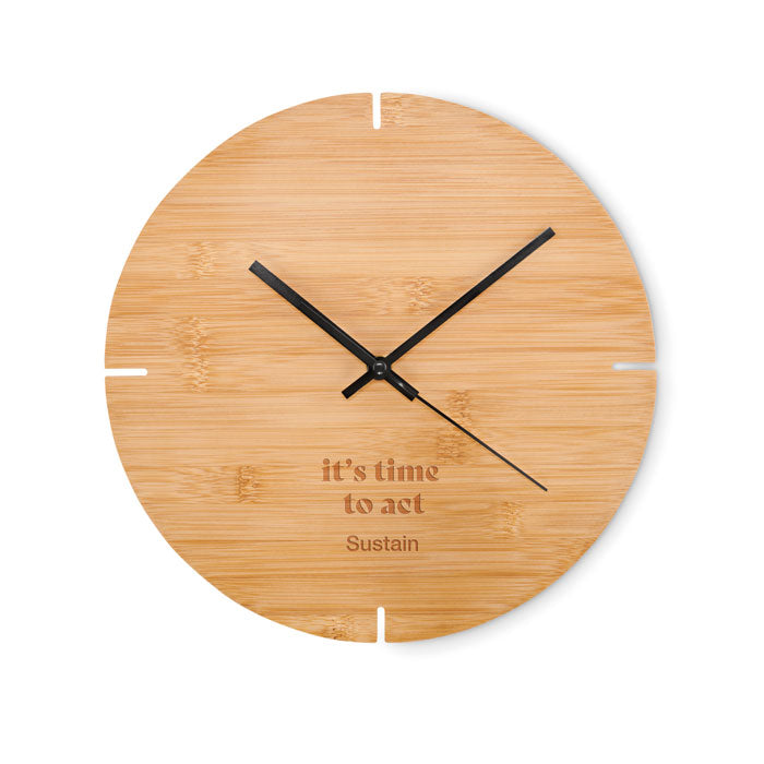 Branded Bamboo Wall Clock