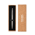 Branded Recycled Steel Push Pen in Cork Box