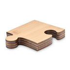 Branded Set of 4 Bamboo Puzzle Coasters without branding