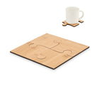 Branded Set of 4 Bamboo Puzzle Coasters
