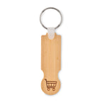 Branded Bamboo Euro Token Key Ring without branding
