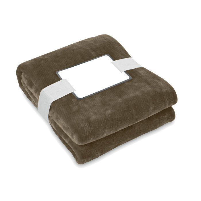 Branded Fleece Throw in Brown