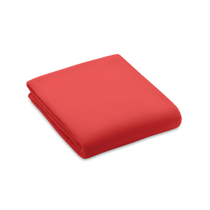 Branded RPET Fleece Blanket 130gsm in Red