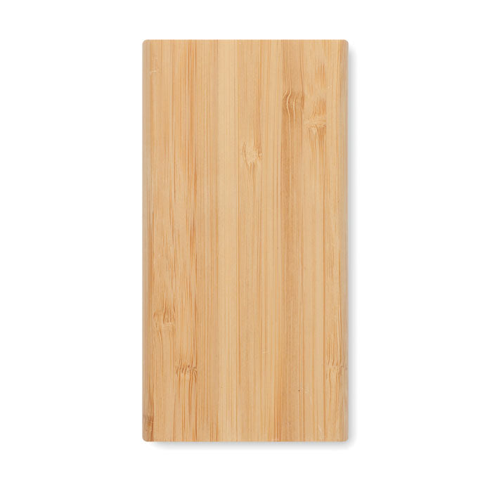 Branded Bamboo Wireless Power Bank 6000mAh without branding