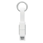 Branded 4 in 1 Metal Key Ring Charging Cable without branding