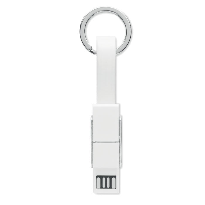 Branded 4 in 1 Metal Key Ring Charging Cable without branding