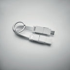 Branded 4 in 1 Metal Key Ring Charging Cable without branding