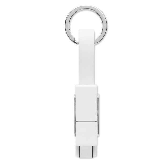 Branded 4 in 1 Metal Key Ring Charging Cable without branding