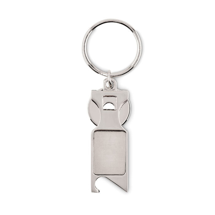 Branded Euro Token Key Ring with Bottle Opener without branding