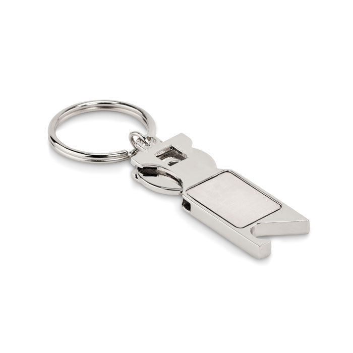 Branded Euro Token Key Ring with Bottle Opener