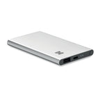 Branded Recycled Aluminium USB-C Power Bank 4000mAh in Silver