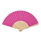Branded Bamboo Hand Fan with Paper Fabric in Pink