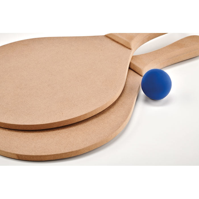 Branded MDF Beach Tennis Set in Drawcord Bag without branding