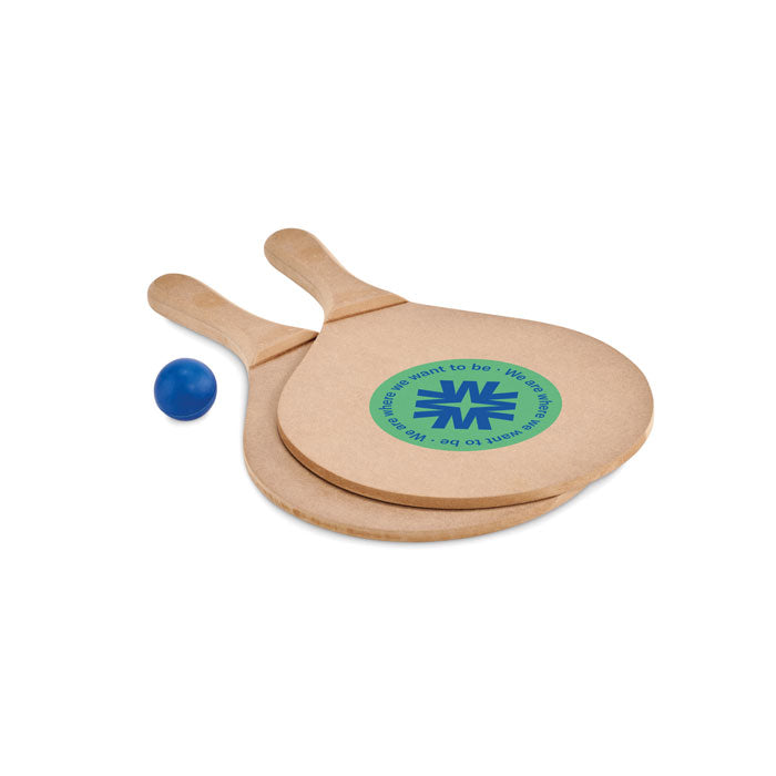 Branded MDF Beach Tennis Set in Drawcord Bag