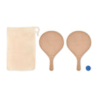 Branded MDF Beach Tennis Set in Drawcord Bag without branding