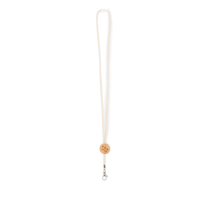 Branded Cotton Lanyard with Bamboo Detail