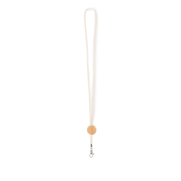 Branded Cotton Lanyard with Bamboo Detail without branding