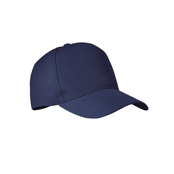 Branded 5 Panel RPET Baseball Cap 210gsm in Blue