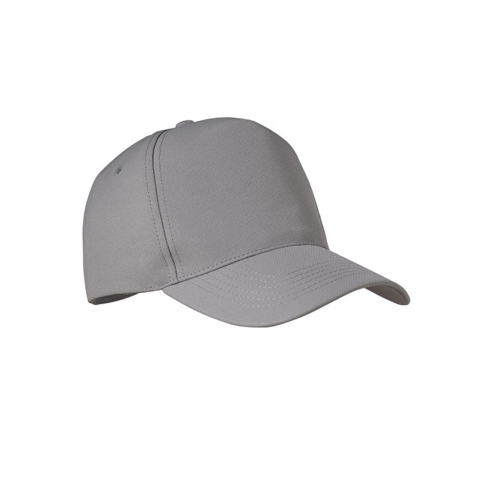 Branded 5 Panel RPET Baseball Cap 210gsm in Grey