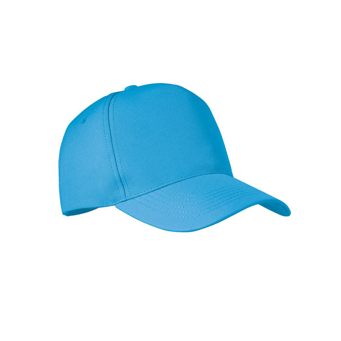 Branded 5 Panel RPET Baseball Cap 210gsm in Blue