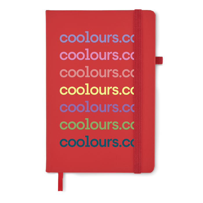 Branded A5 Recycled Leather Notebook - 192 Pages in Red