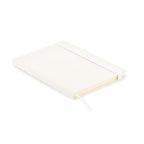 Branded A5 Recycled Leather Notebook - 192 Pages in White