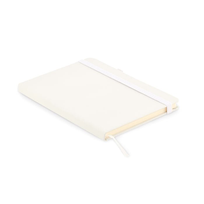 Branded A5 Recycled Leather Notebook - 192 Pages in White