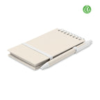 Branded A6 Recycled Milk Carton Notebook with Pen in White