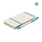 Branded A6 Recycled Milk Carton Notebook with Pen in Blue