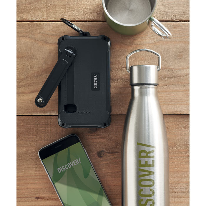 Branded Solar and Dynamo Power Bank 8000mAh in use