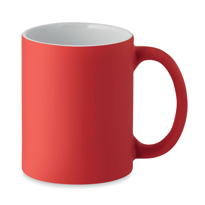 Branded Classic Cylindrical Matt Mug for Engraving in Red