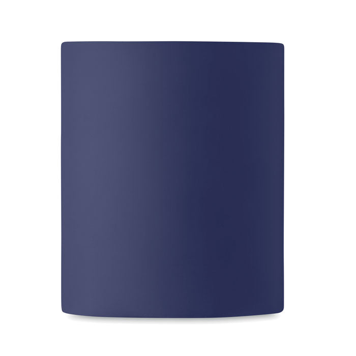 Branded classic cylindrical matt mug for engraving, side view