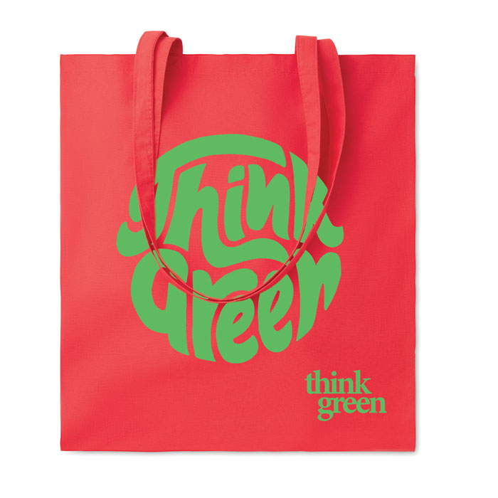 Branded Organic Cotton Shopping Bag EU in Red