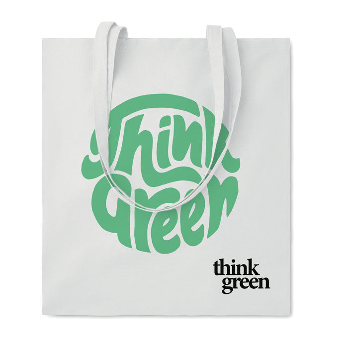 Branded Organic Cotton Shopping Bag EU in White